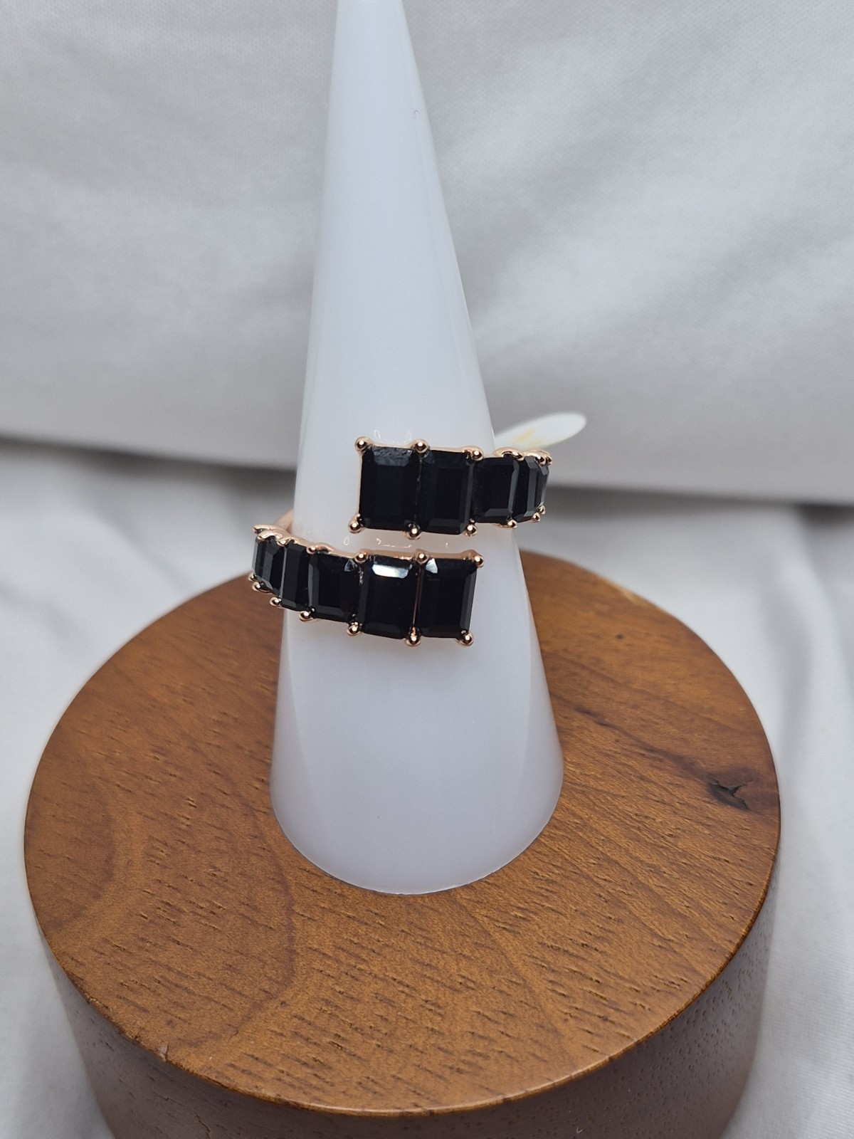 Bomb Party Ring Size 7 “Light To Trace The Way” Black Onyx On Rose Gold Plating