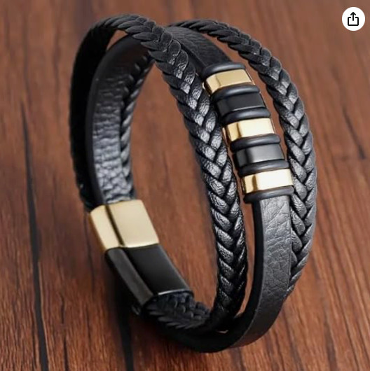 Bracelet w/box – Fashion Rugged & Stylish Multilayer Woven PU Leather Durable