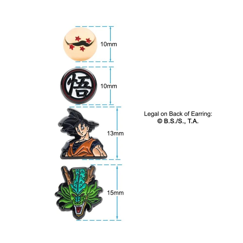 Earrings – SalesOne Dragon Ball Z Goku Shenron Embossed Ear Rings Set 4 Pairs GT