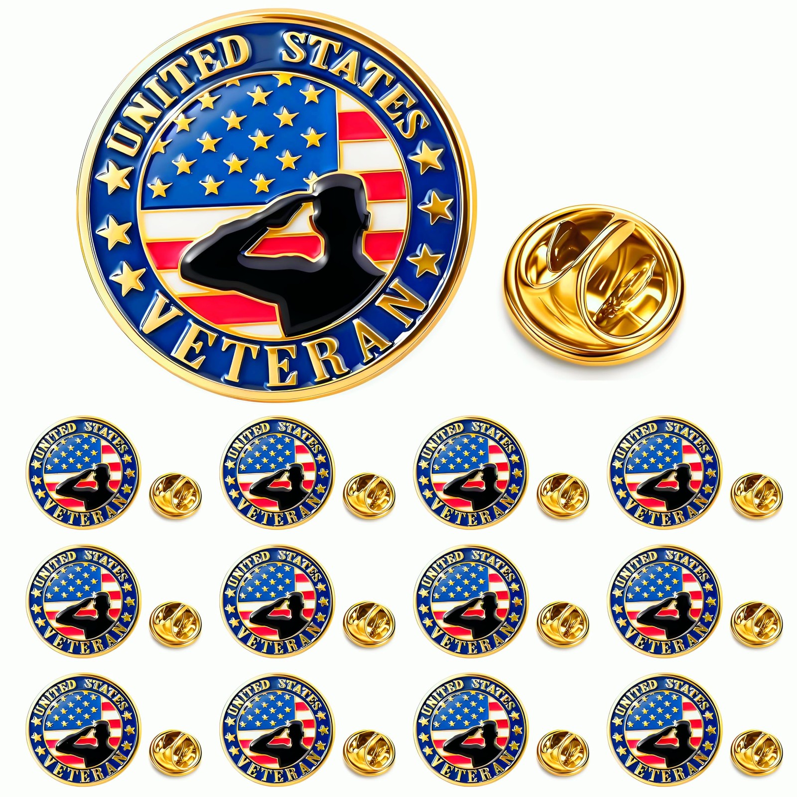 12/25/50/100 pieces Veterans Day pin round enamel Medium, Not Applicable