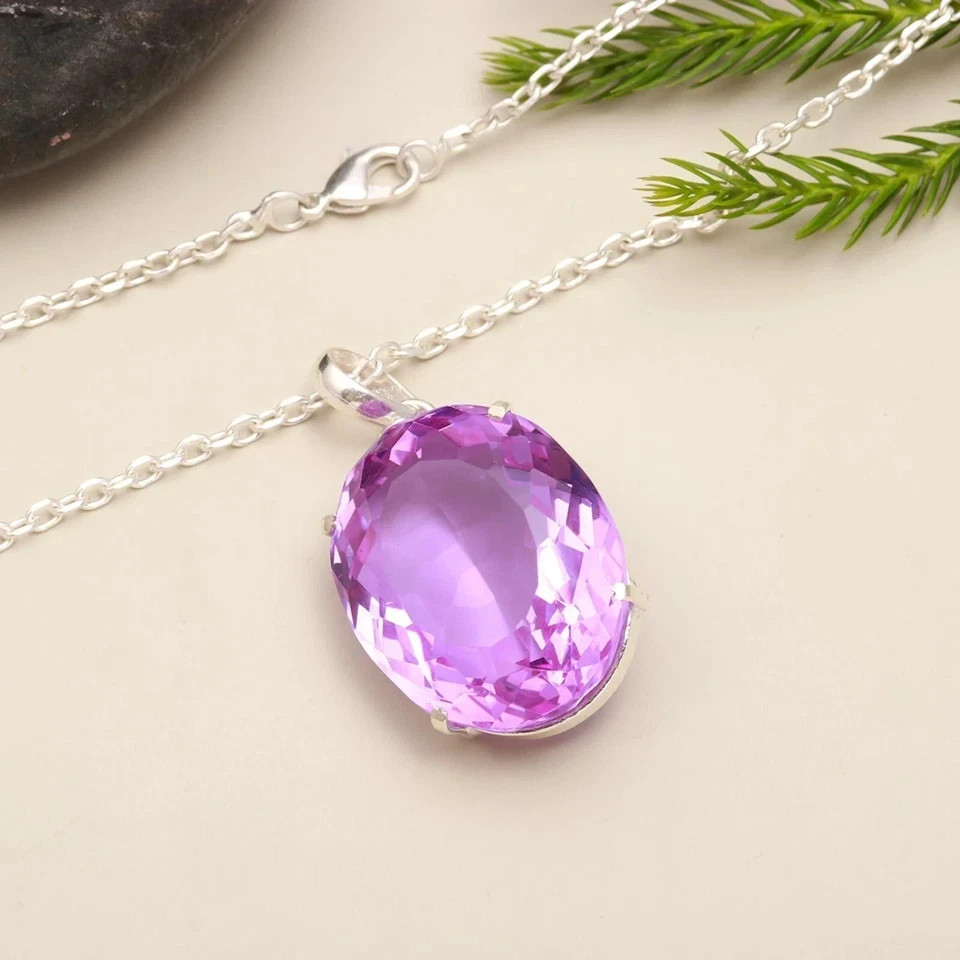 Purple Oval Topaz Pendant EGL Certified Natural 87.75 Ct Gift ALL Occasion