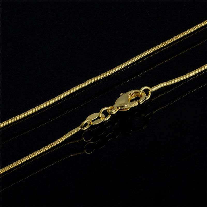 Wholesale 10pcs/20pcs Gold Plated 1mm Snake Chain Necklace 16-30″