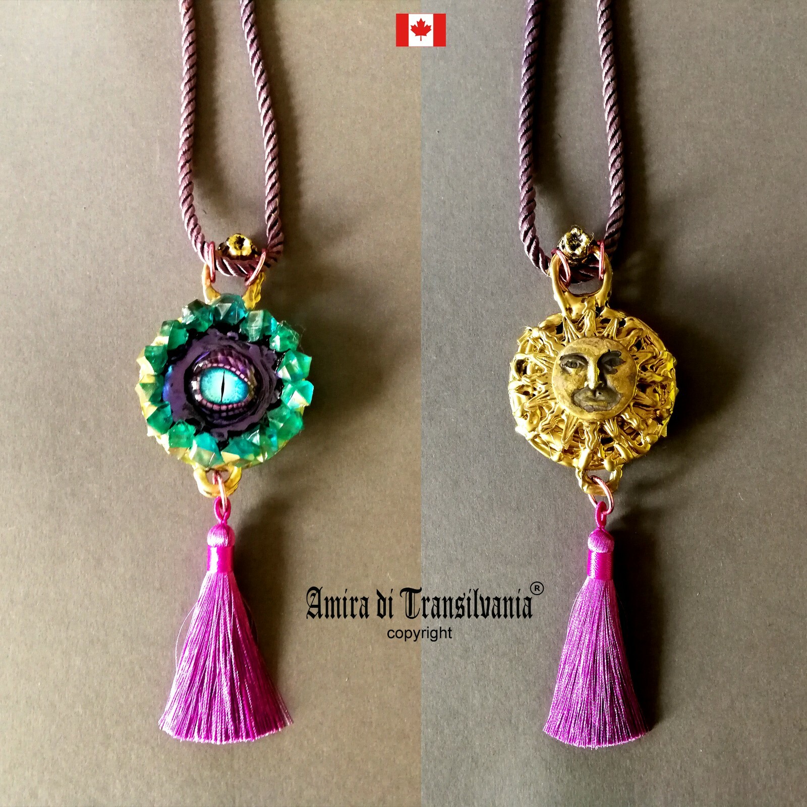 talisman protection evil eye amulet pendant necklace charm sun jewelry dragon by
