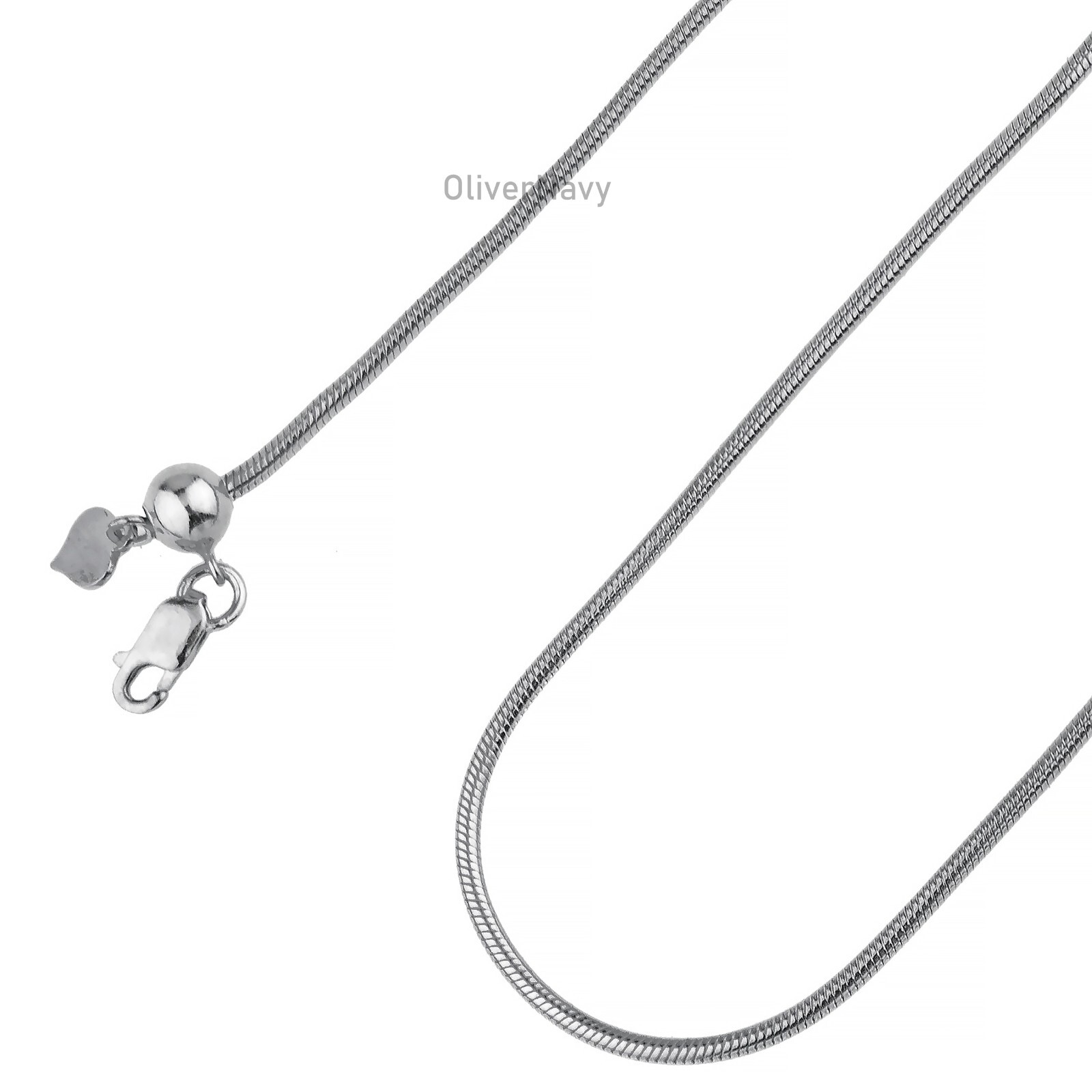 925 Sterling Silver Rhodium Adjustable Snake Chain – 1.5mm Up To 24”