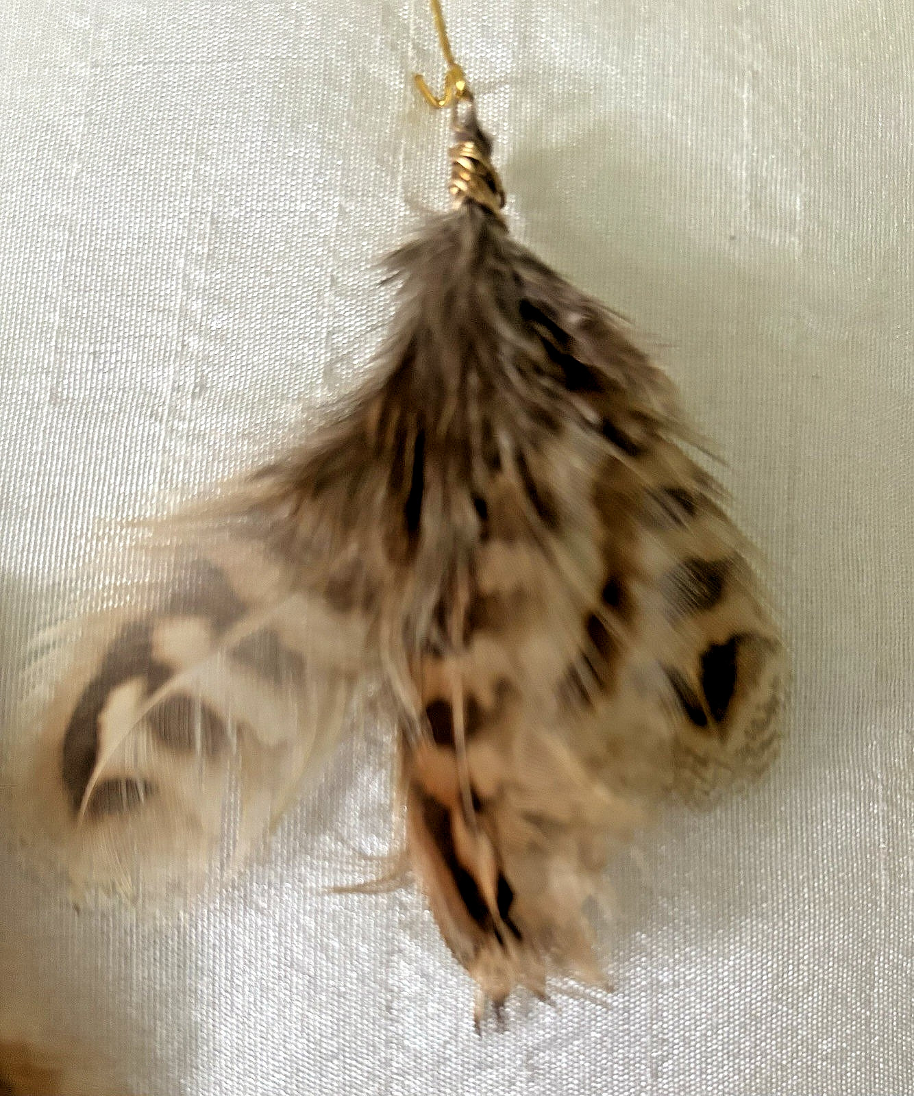 Real Feather Earrings, Lightweight Boho Handmade Hook n Lock, 4″