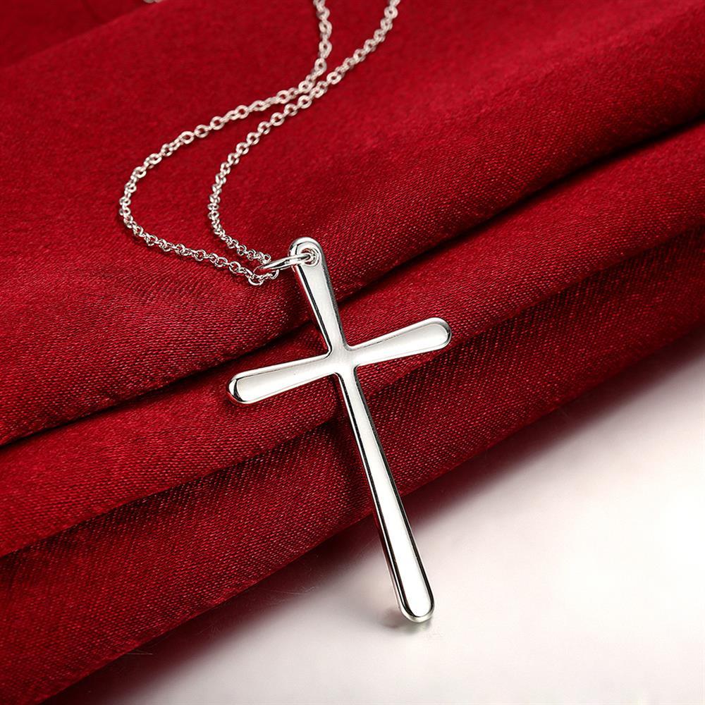 Womens 925 Sterling Silver Religious Cross Pendant 18″ Chain Necklace #NE19