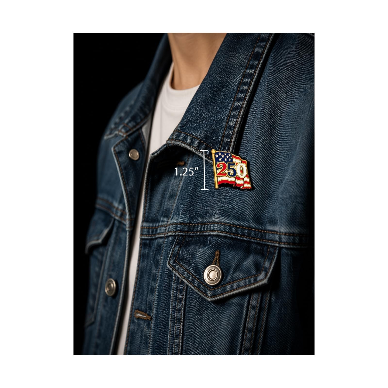 250th Anniversary Enamel Pins Set – Patriotic 1.25″ Hard Enamel Lapel Badges, Ju