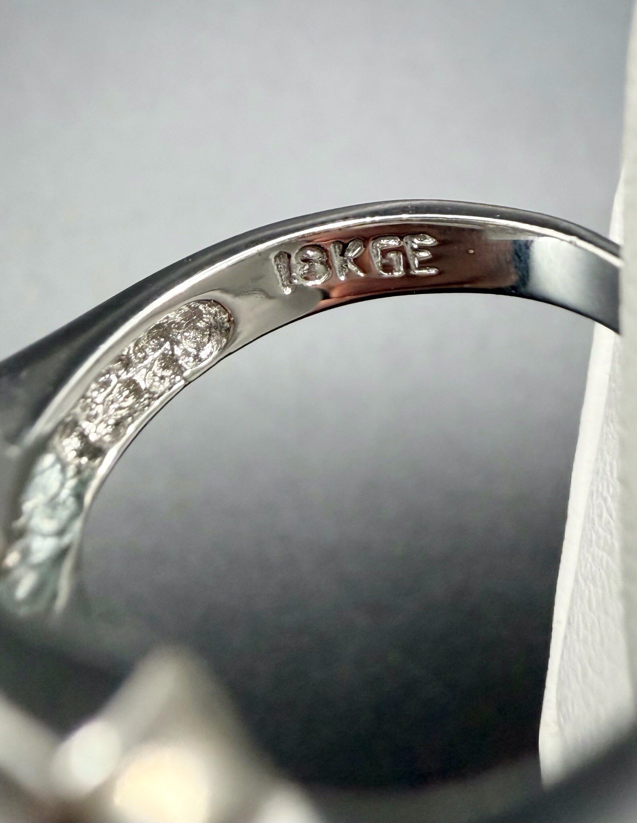 18K White Gold Plated Multicolor Crystal Baguette Abstract Ring Size 6.5