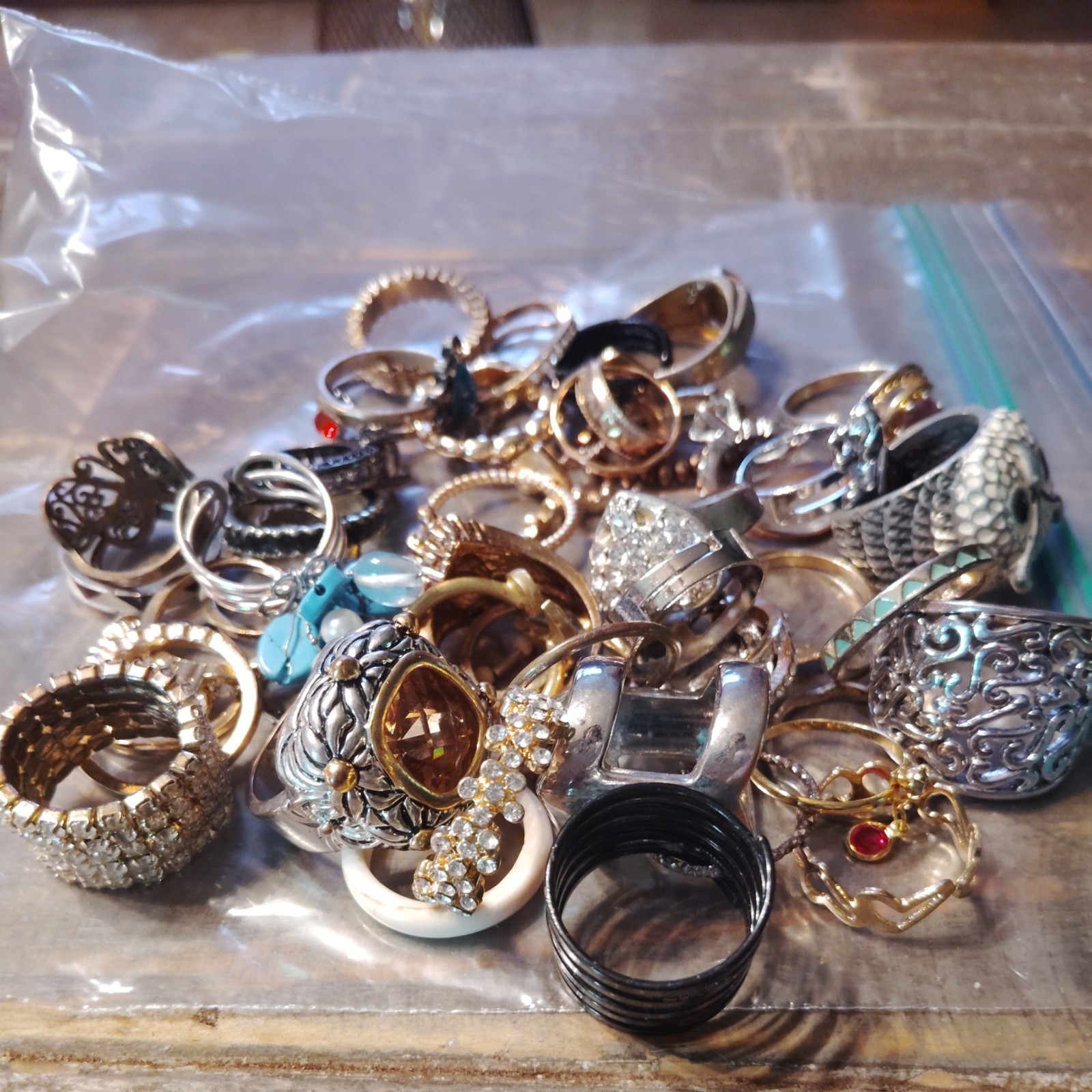 Lot Of 50 Untested Rings All Different Sizes Styles And Stone