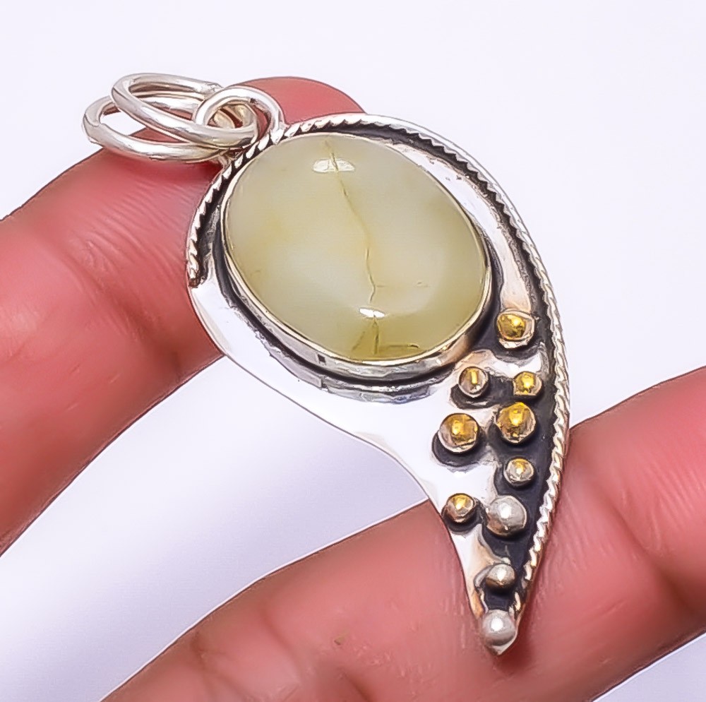 Aquamarine – Brazil Silver Handmade Bali Pendant 2.15″ P1453-14