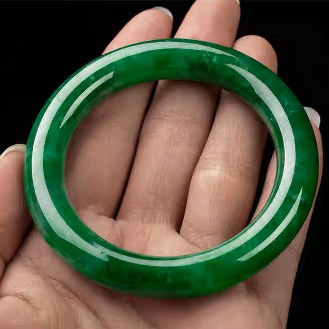 Dongling Jade Bracelet, Indian Jade Bracelet, A-grade, Full Green Bracelet