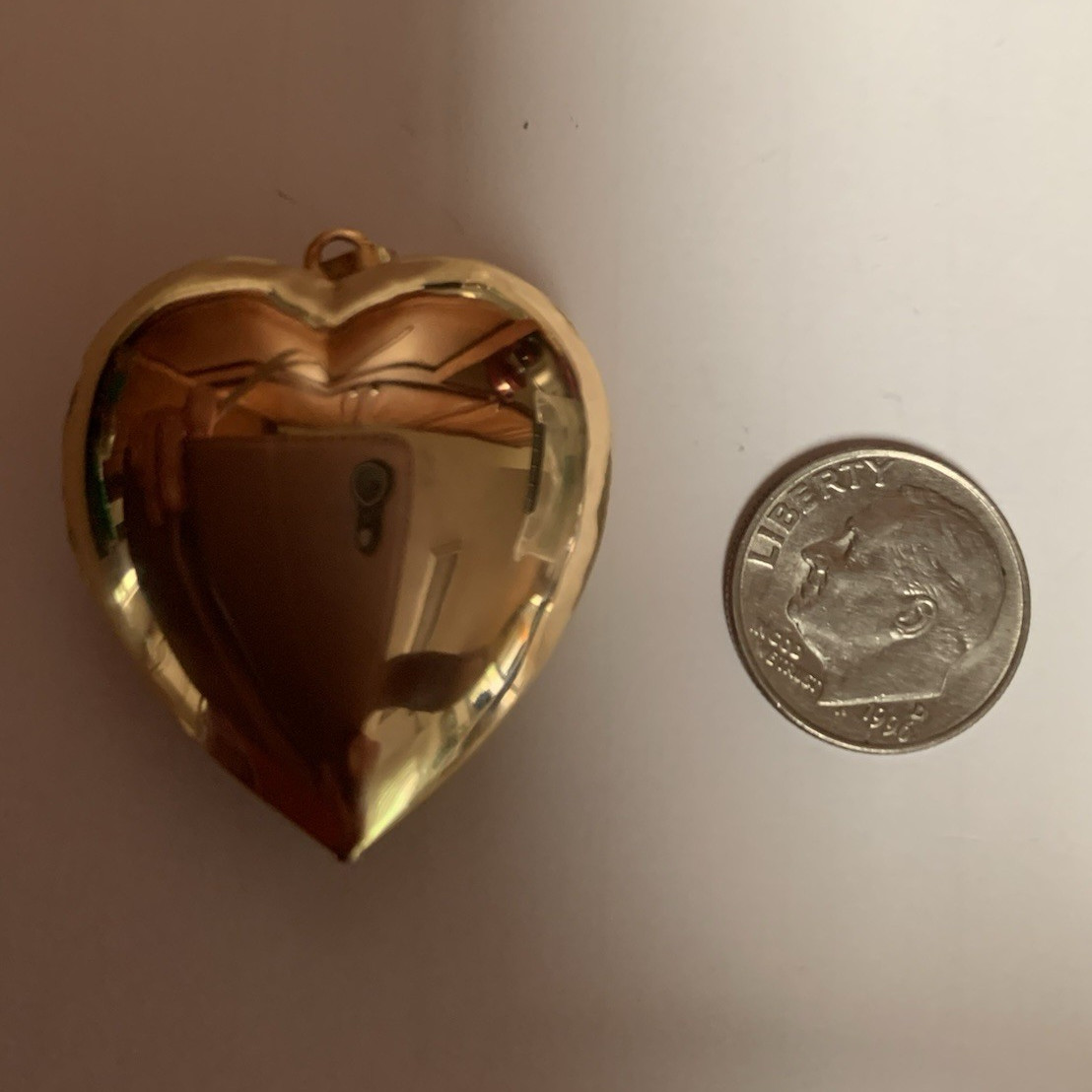 Gold Tone Heart Photo -Music Locket Pendant, Love Theme, Metal,