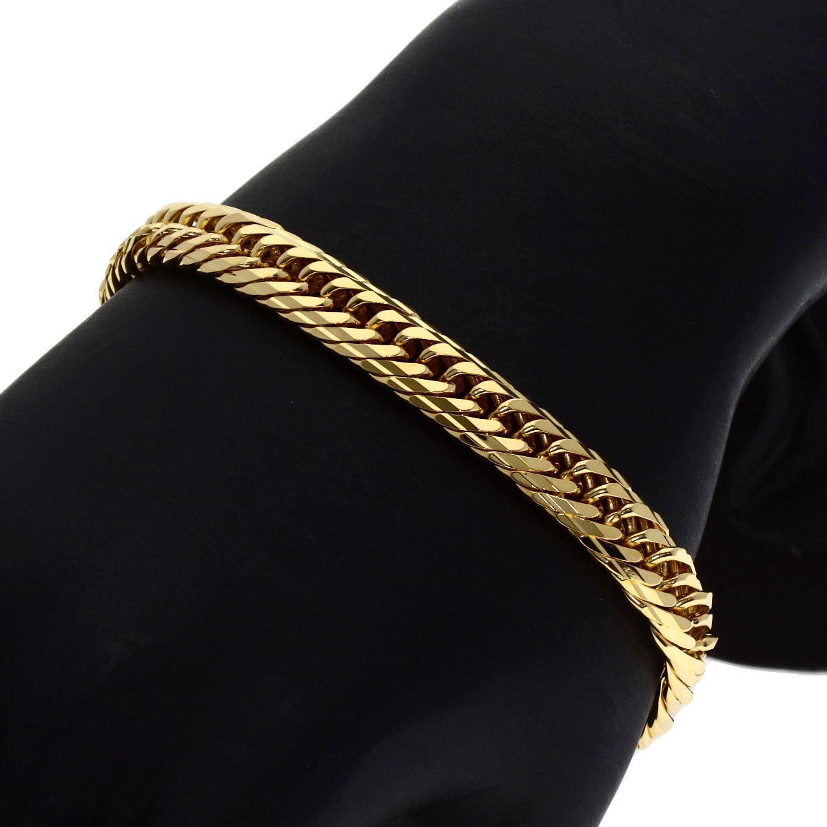 Curb Chain Kihei 16-sided Triple Bracelet K18 Yellow Gold 30g