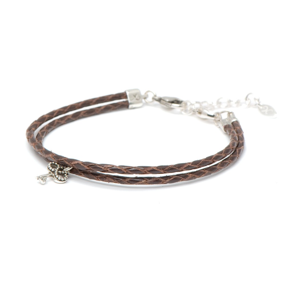 Novobeads 43055 Bracelet Leather Braided – Mocha, S (5.5-7inch/14-18cm)