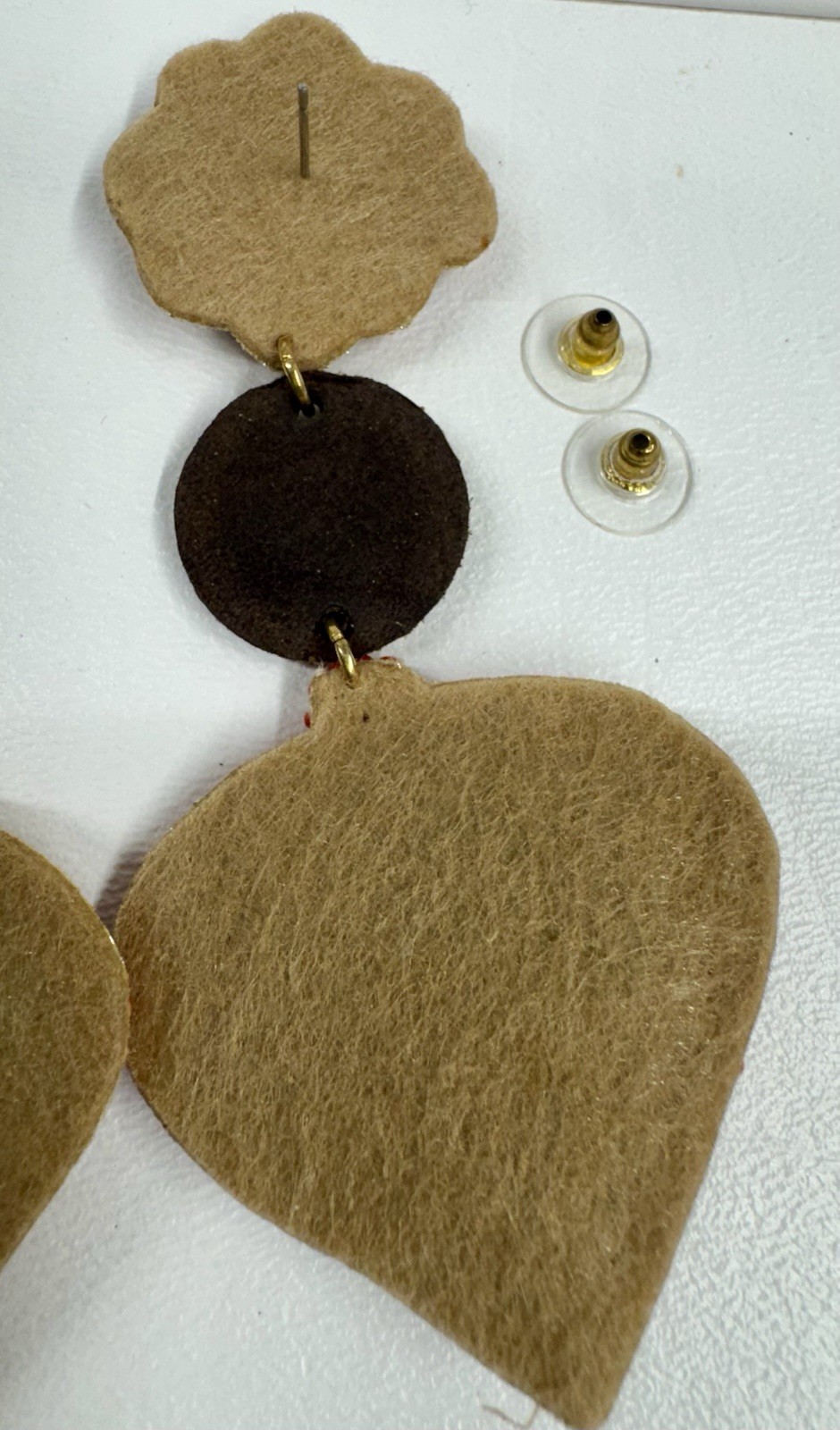 SANDRA LING UPCYCLED POST EARRINGS GOLD TONE
