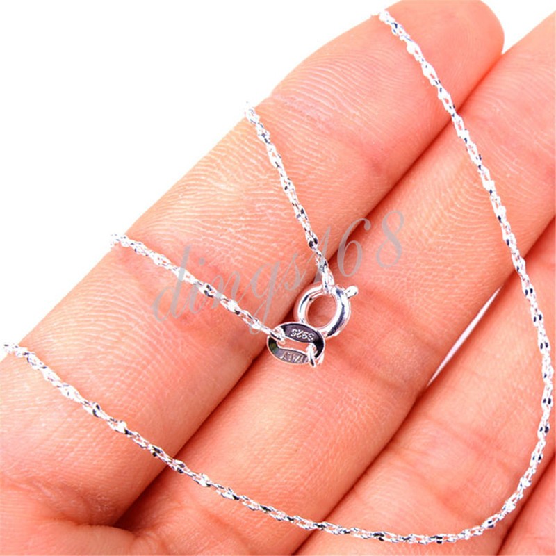 Designer Inspired 925 Sterling Silver 18″ 1 mm Thin Starry Chain Necklace H1070