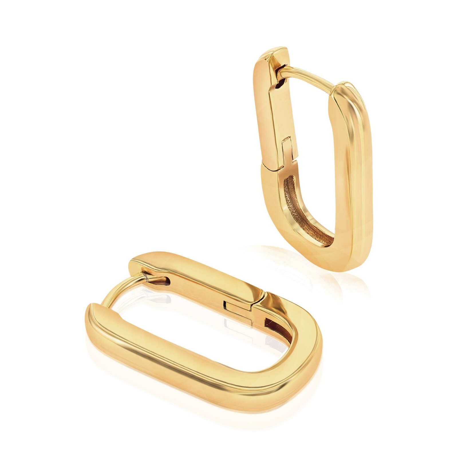 14K Yellow Gold Plated Hoop Earrings Unisex Dangle Earrings For Women