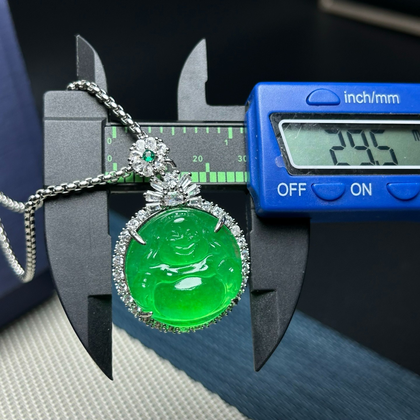 Inlay Nature ice green Burmese Jade Jadeite Carved Buddha luck Pendant&Necklaces