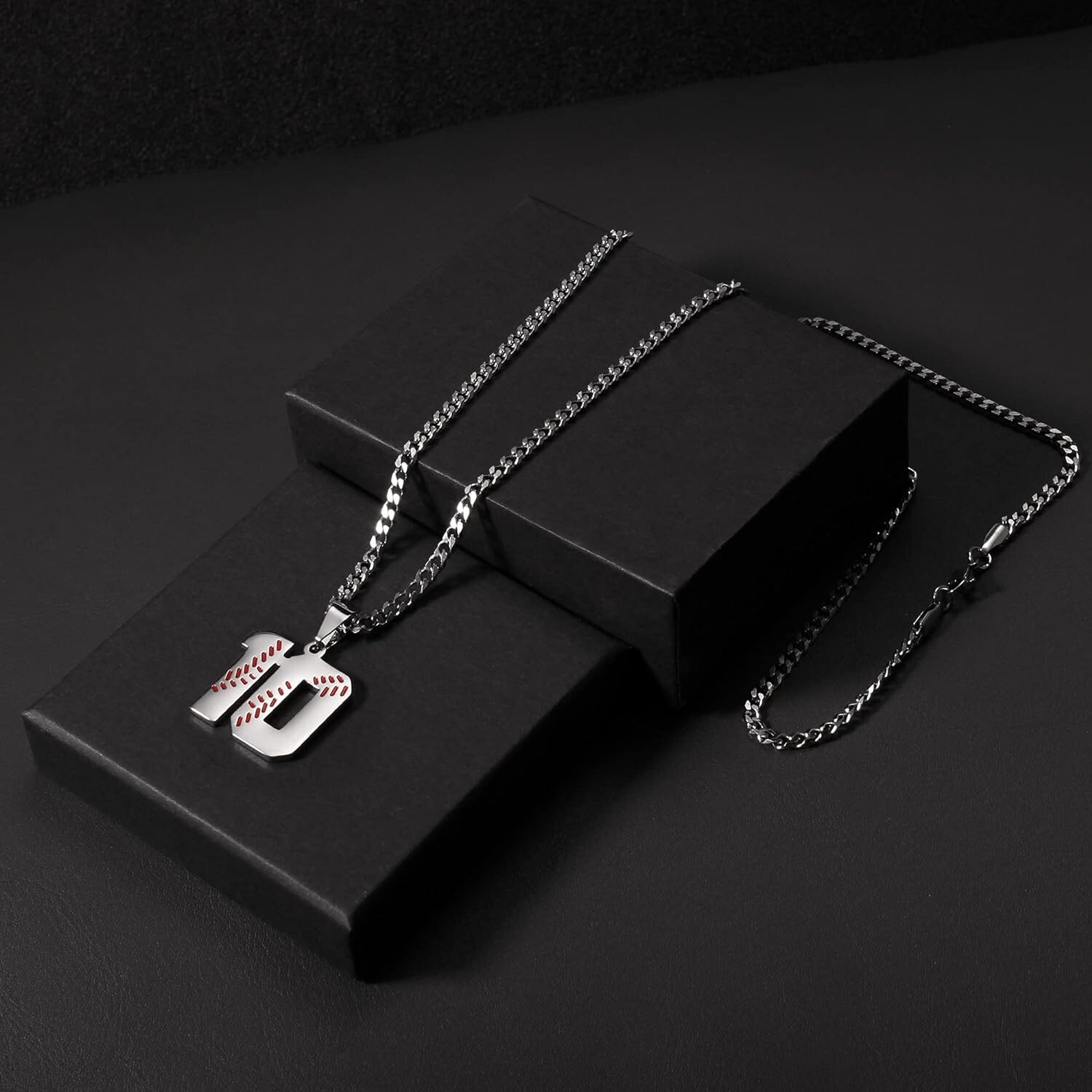 Btysun Baseball Necklaces for Boys Baseball Jersey Number 10 Charms Pendant St
