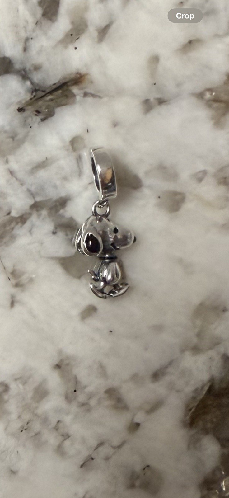 V480 S925 STERLING SILVER STROLLING SNOOPY DANGLE CHARM
