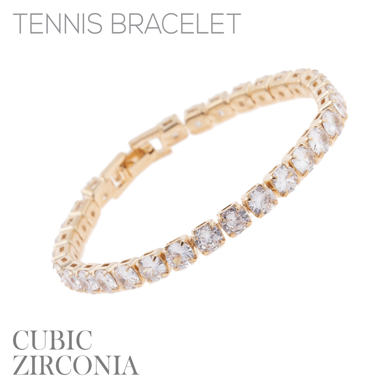 Cubic Zirconia 5mm Tennis Bracelet – Rhodium Plated (7.0in)