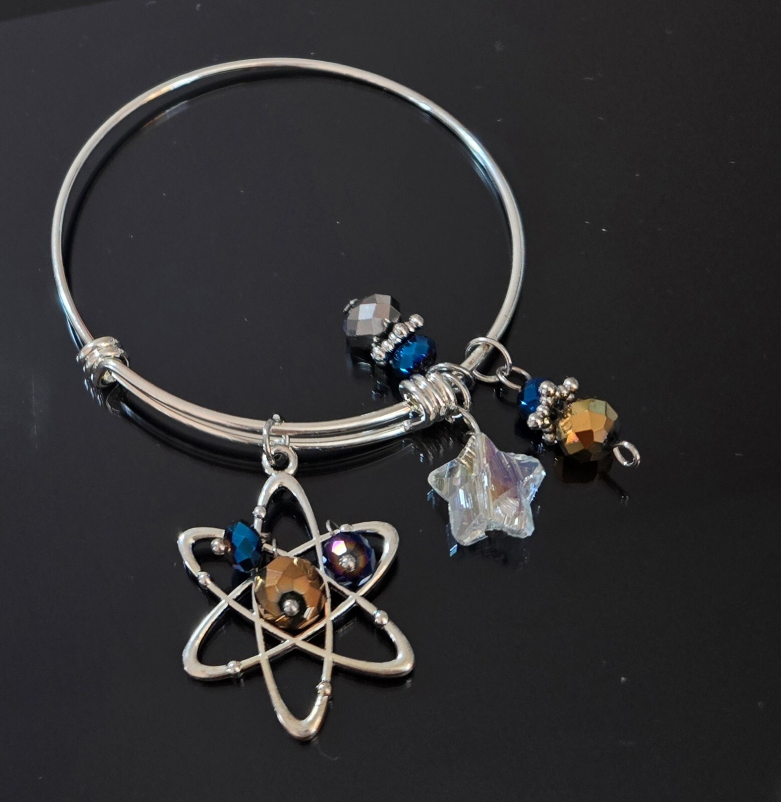 Bangle Bracelet Lot Hairdresser charm Science Alien Rocket Star Handmade 8 pc