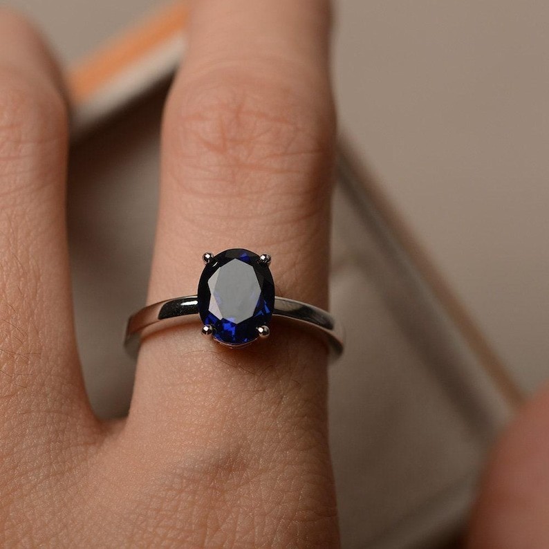 11 Ct Certified Natural Blue Sapphire 925 Silver Ring Oval Loose Gemstone