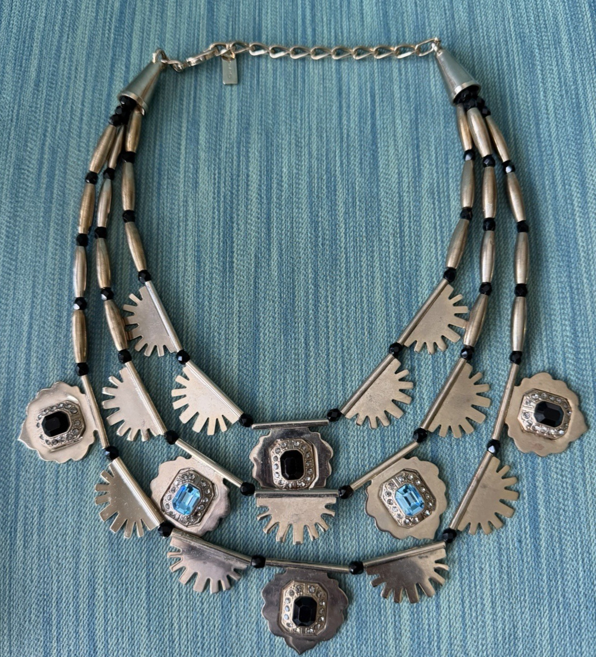 ETRO Made In Italy Necklace Choker Gold Tone Adjustable 19in