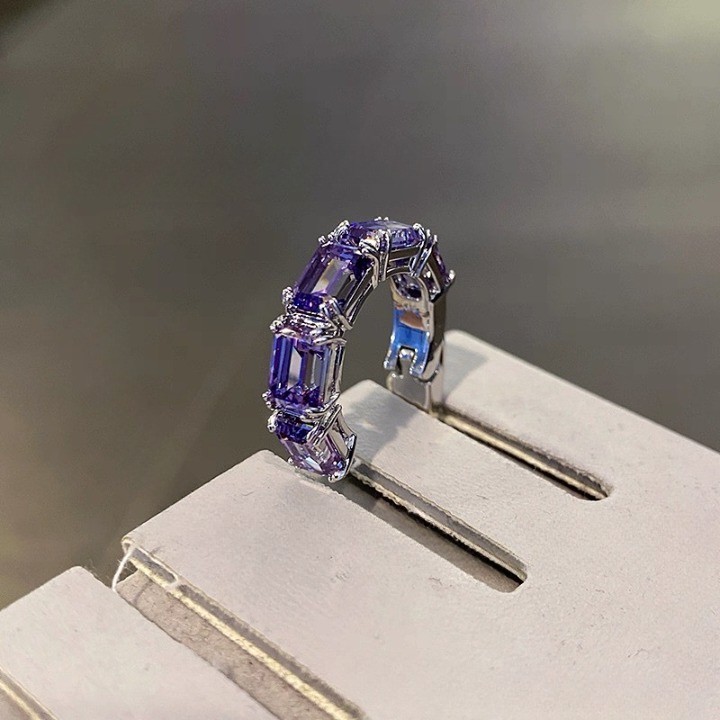 Swarovski Millenia Purple Octagonal Single Ear Cuff Earrings for Women