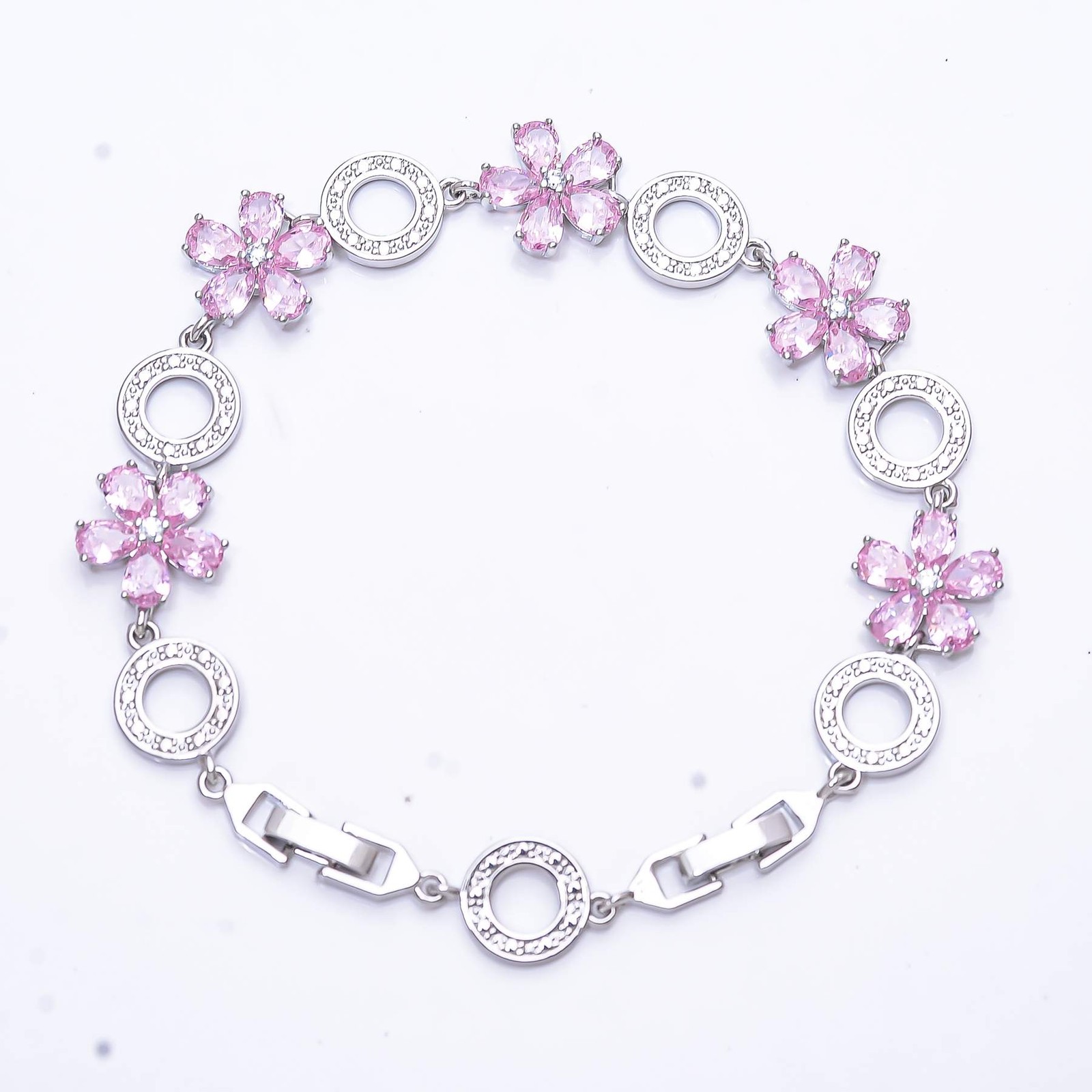 Pink Kunzite 925 Sterling Silver Tennis Bracelet 7.99″ B3574347, Christmas Gift