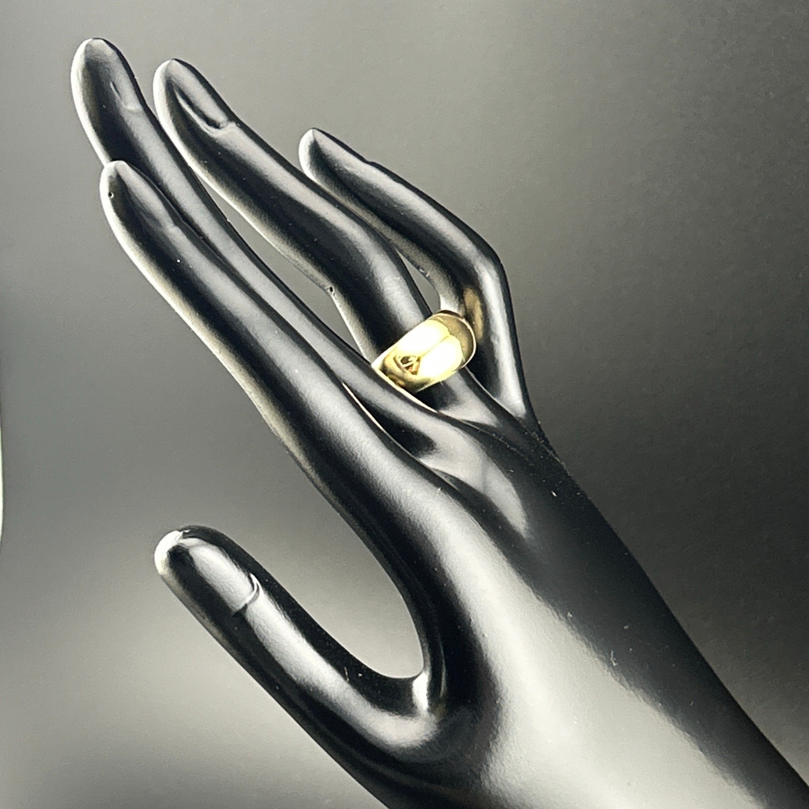 Gold-tone Dome 3/5” Band Ring size 6 On 34th