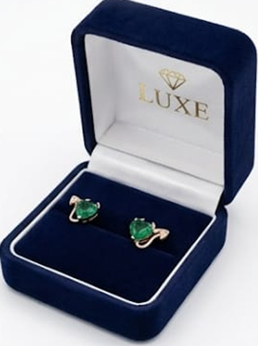 4ct Heart Simulated Green Emerald/Diamond Helloween Stud Earring Rose Gold Plate