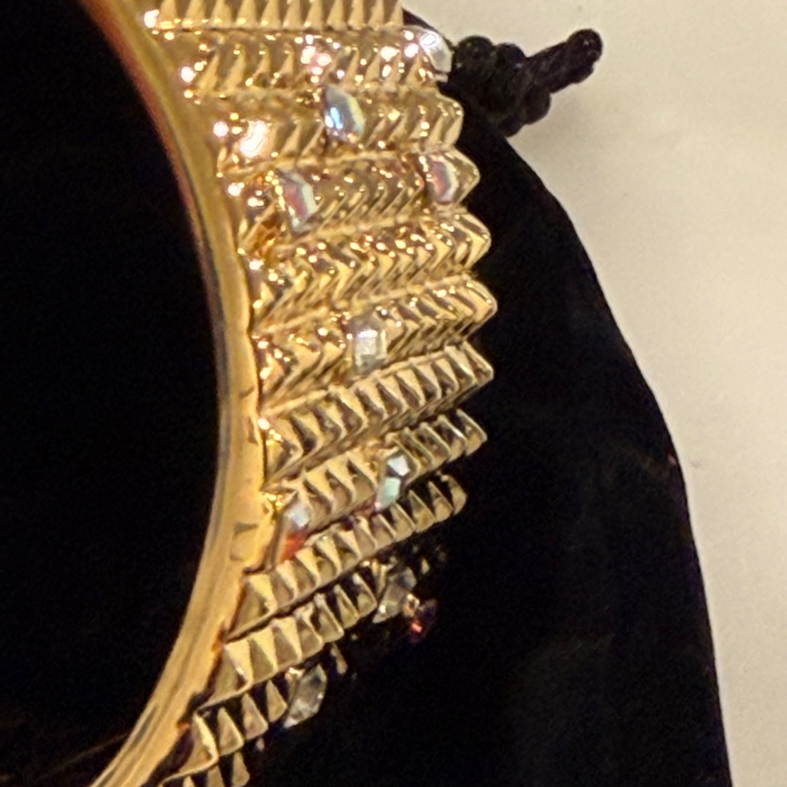 Karl Lagerfeld 11-row Pyramid Stud & Crystal-Embellished Hinged Cuff – SM