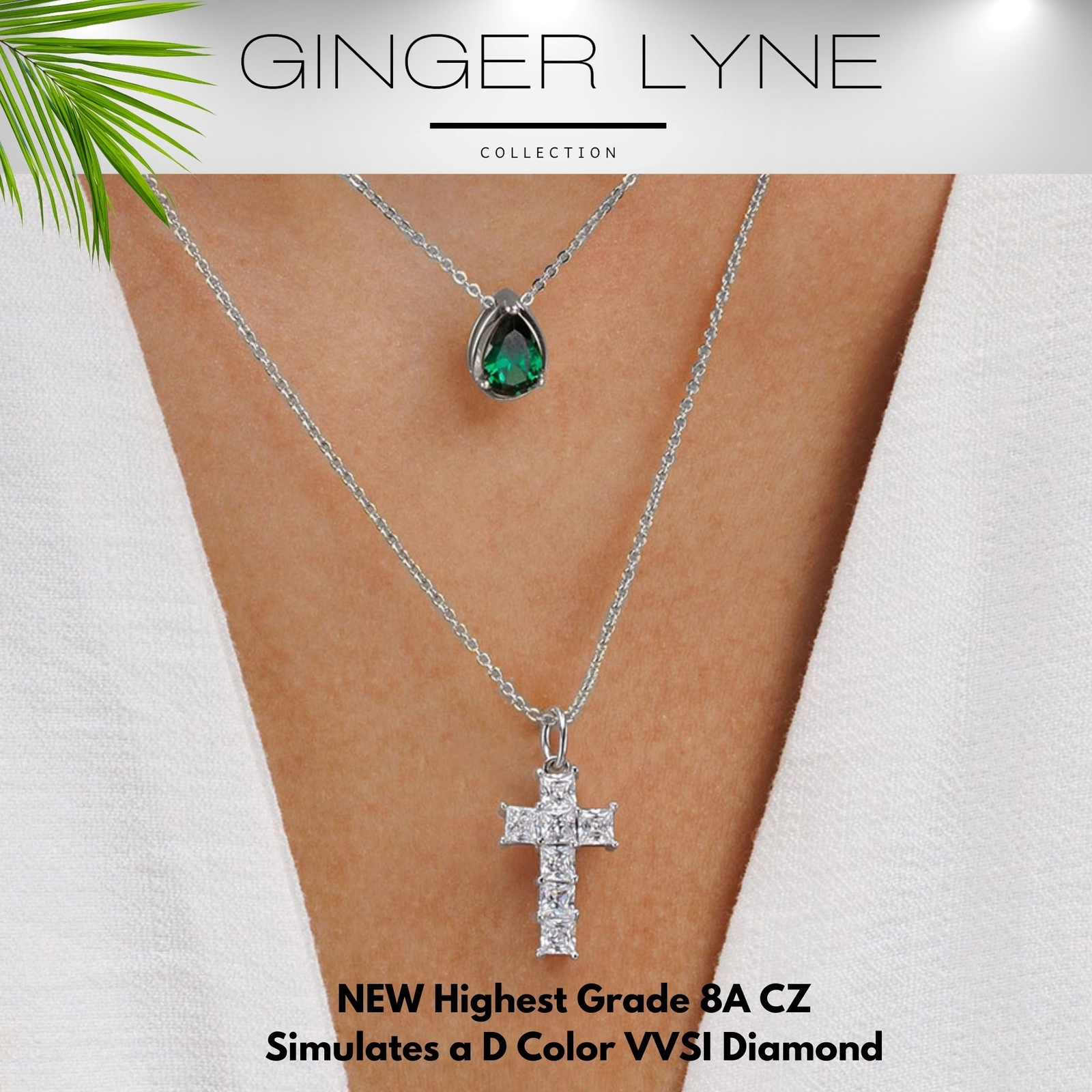 Cross Necklace for Women by Ginger Lyne Collection Sterling Silver Cross Pendant