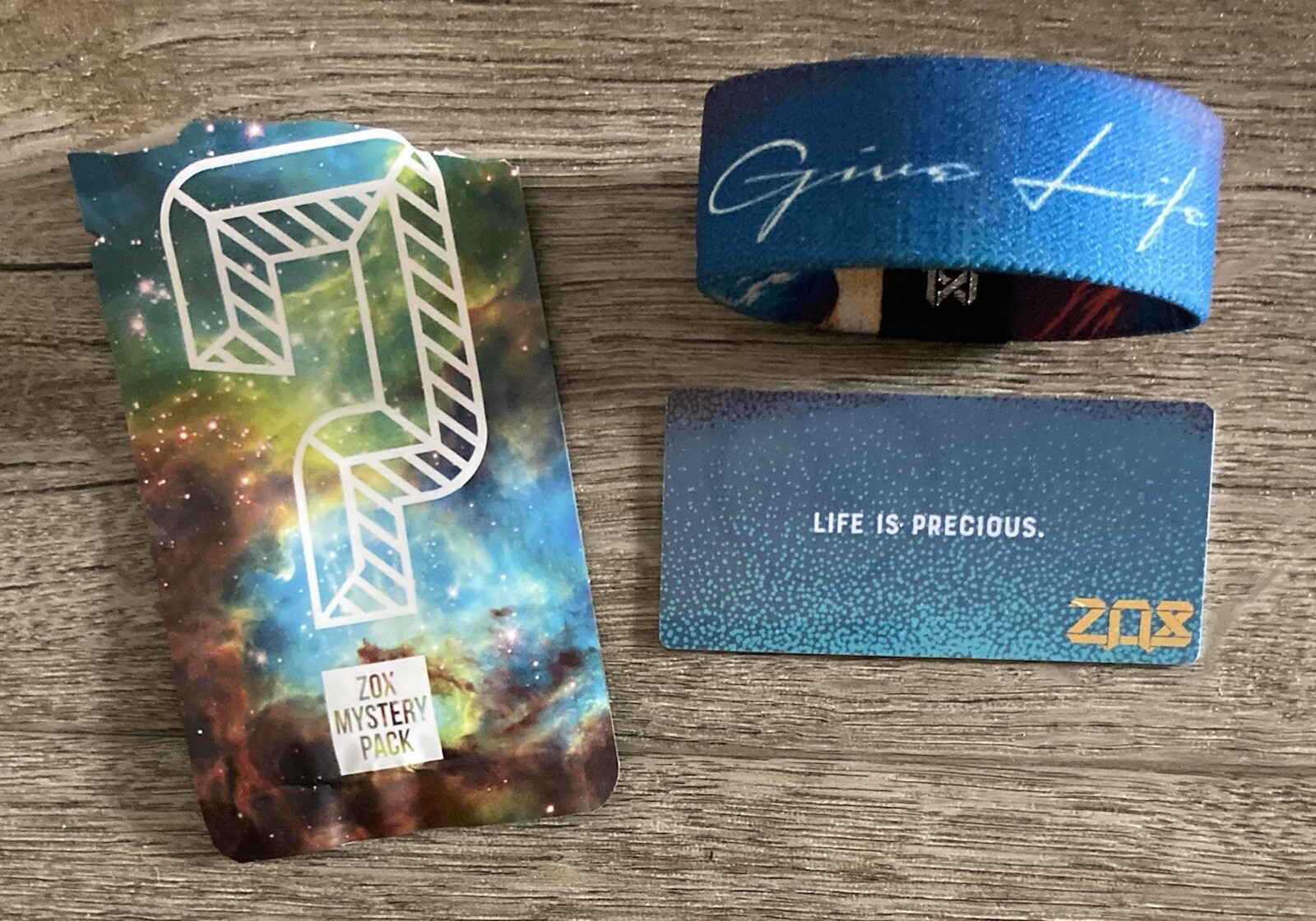 Zox Give Life Wrist Band Strap And Card. Size Small