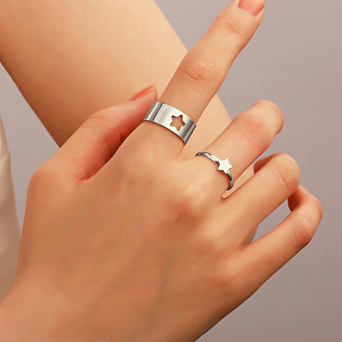 Hollow Love Couple Rings Open Index Finger Fashion Jewelry Ring Trend