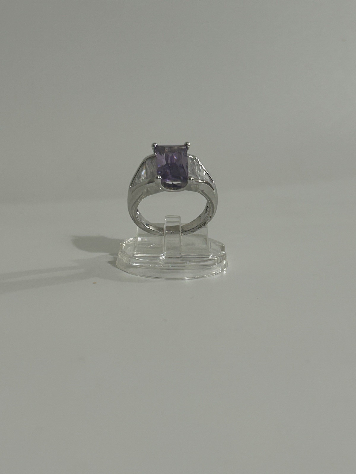 Embellate Majestic Violet & White Cubic Zirconia Rhodium Ring size: 5