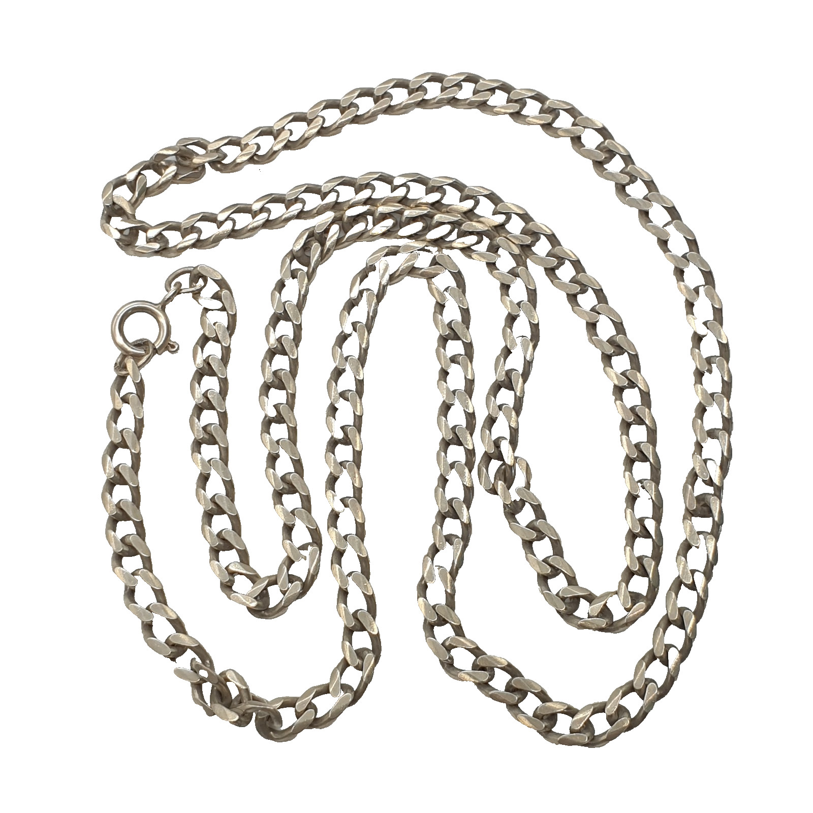 925 Sterling Silver Chain Necklace 24″ 61.8cm Flat Curb Link 20g 5mm Mens Ladies