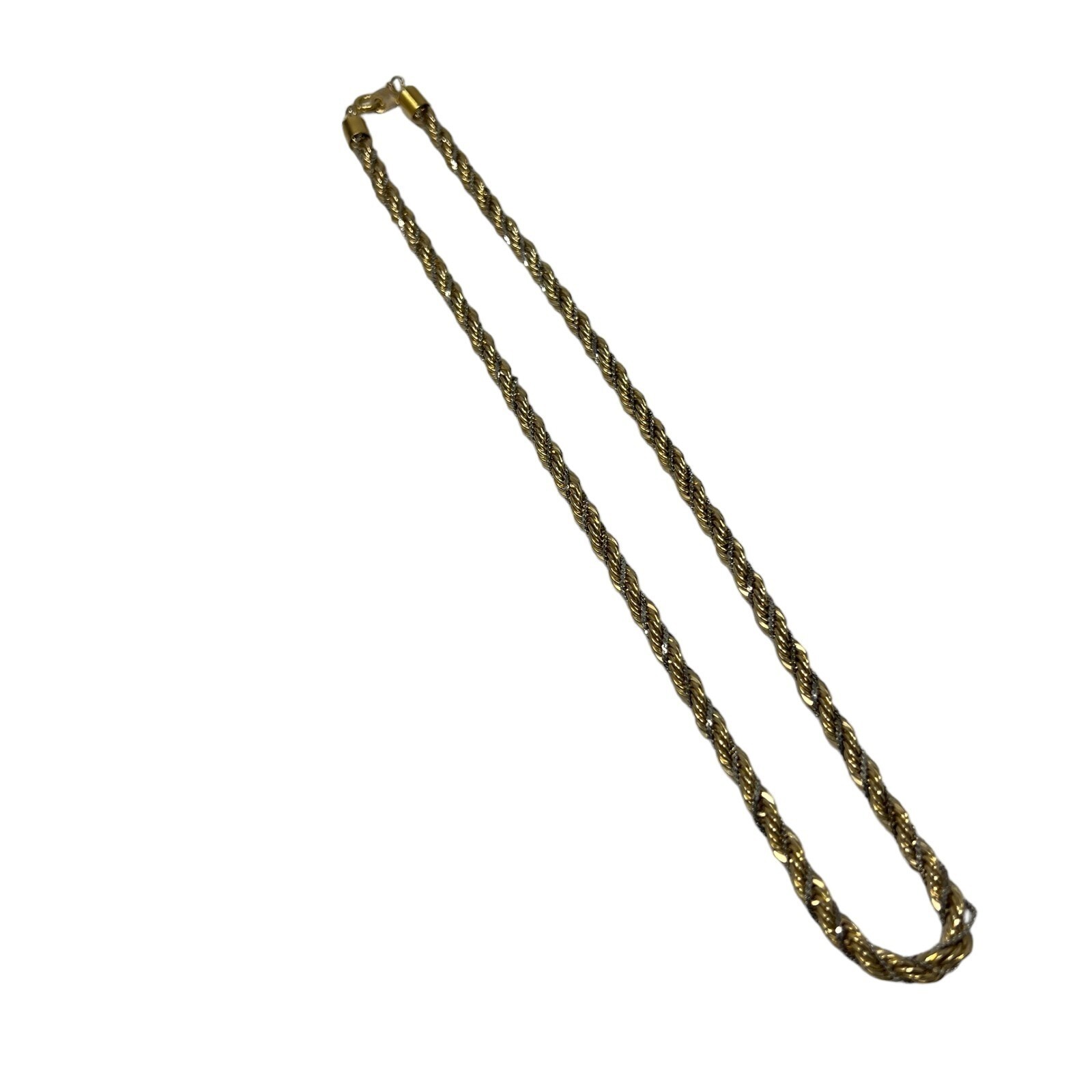 Rope Chain Silver and Gold Tone 5 mm 19 inches long