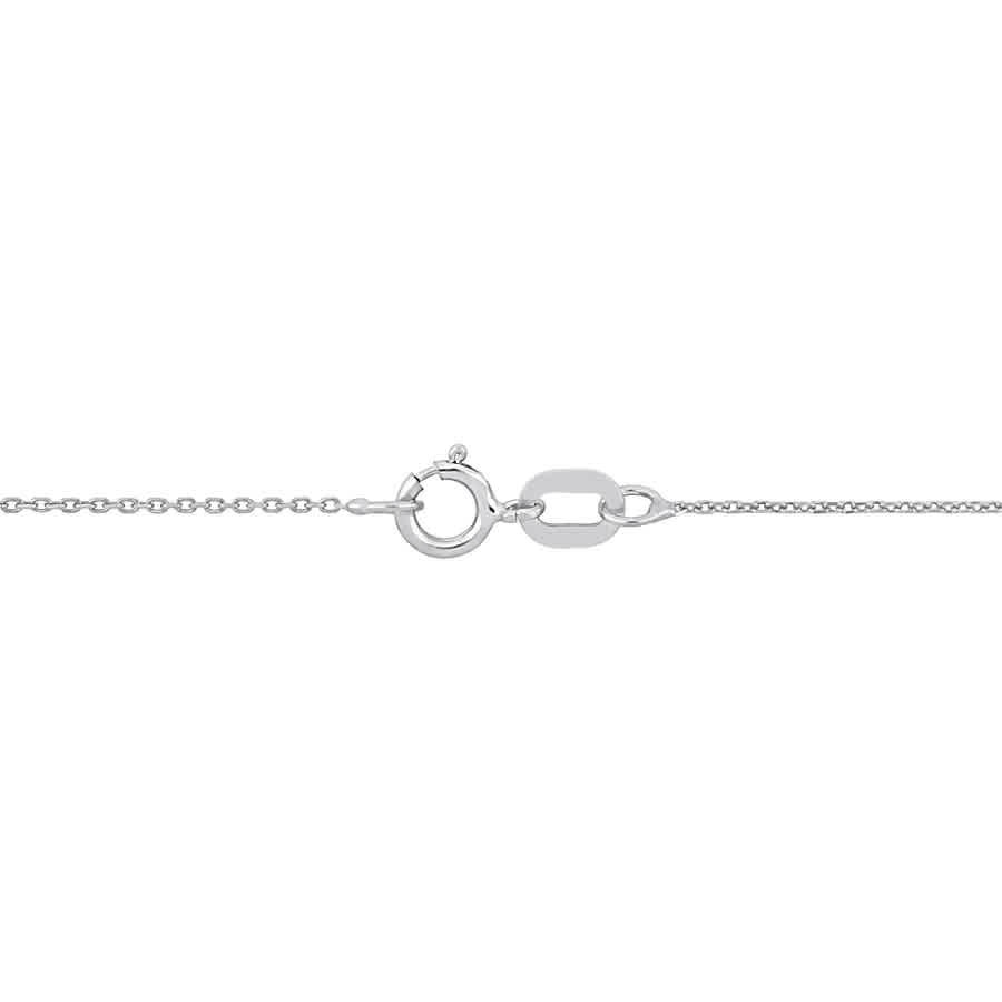 AMOUR 0.7mm Diamond-cut Cable Chain Necklace In 14K White Gold – 16 In