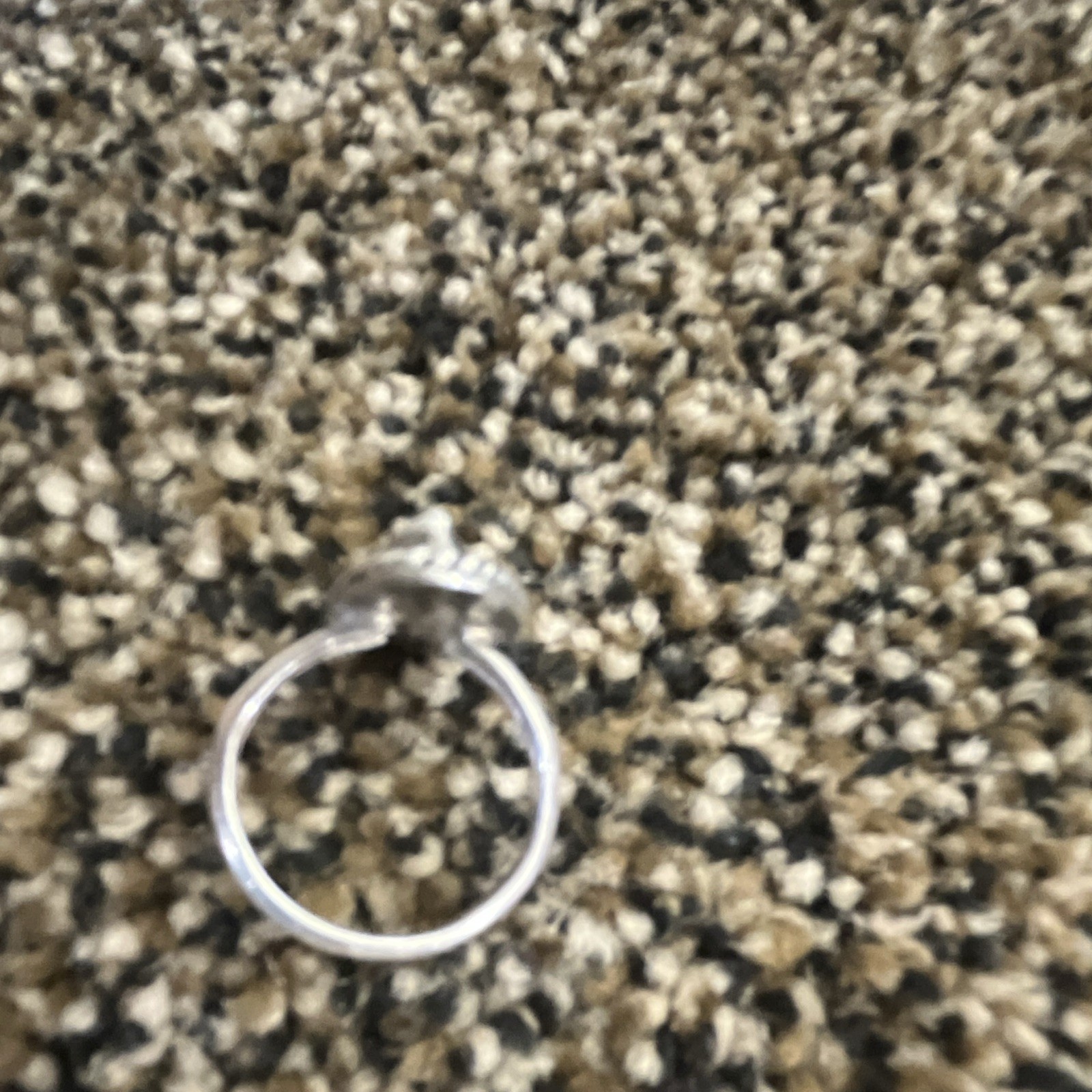 Silver Tone Cocktail Statement Ring Size 5.5 Marquise White Mother of Pearl