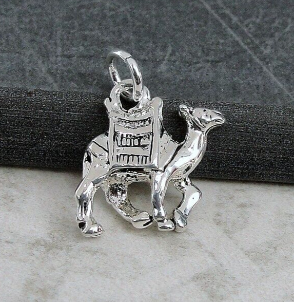 Silver Camel Charm – Desert Animal Charm – 3D Egyptian Camel Pendant
