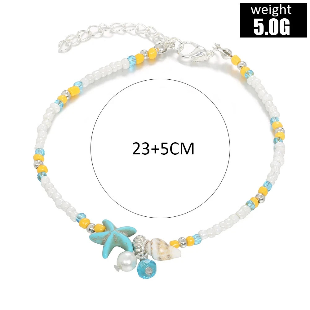Shell Starfish Beads Anklet Ankle Bracelet Women’s Fashion Jewelry