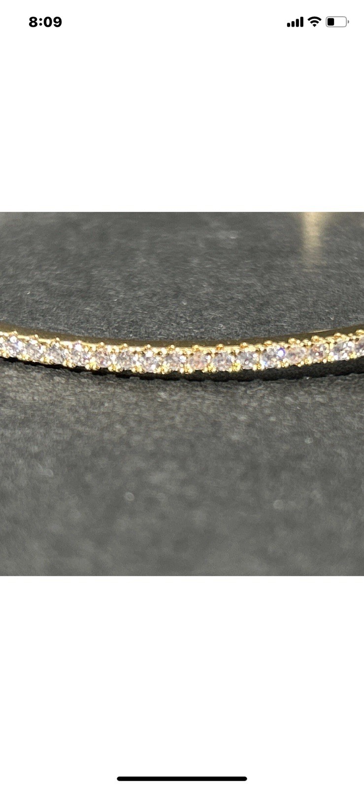 New with Tag Nordstrom CZ Bangle Bracelet Gold Overlay 2mm Oval 7″ $59 Retail