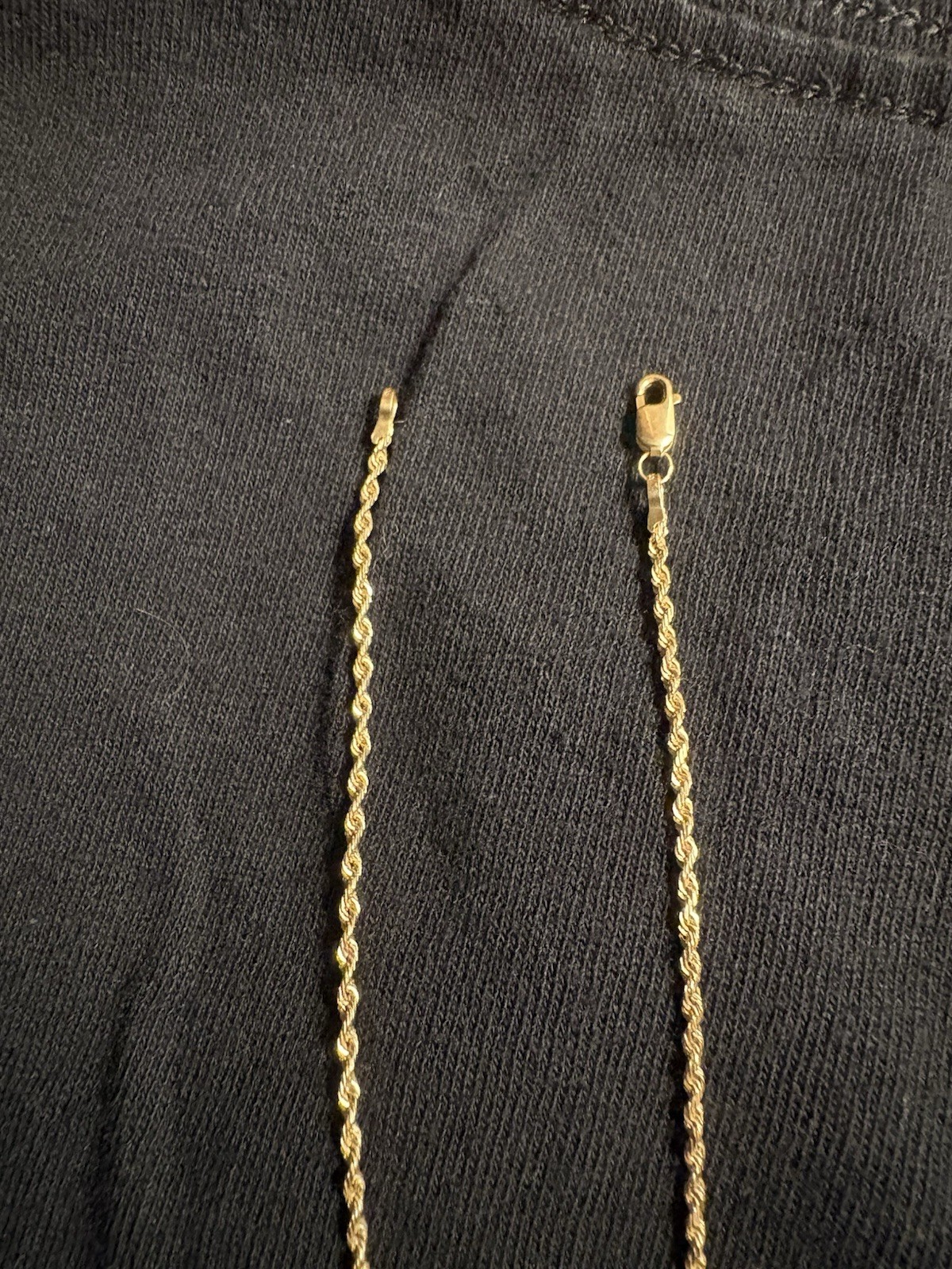 10K Solid Gold Rope Chain Necklace 18” 1.6mm Yellow Gold Diamond Cut