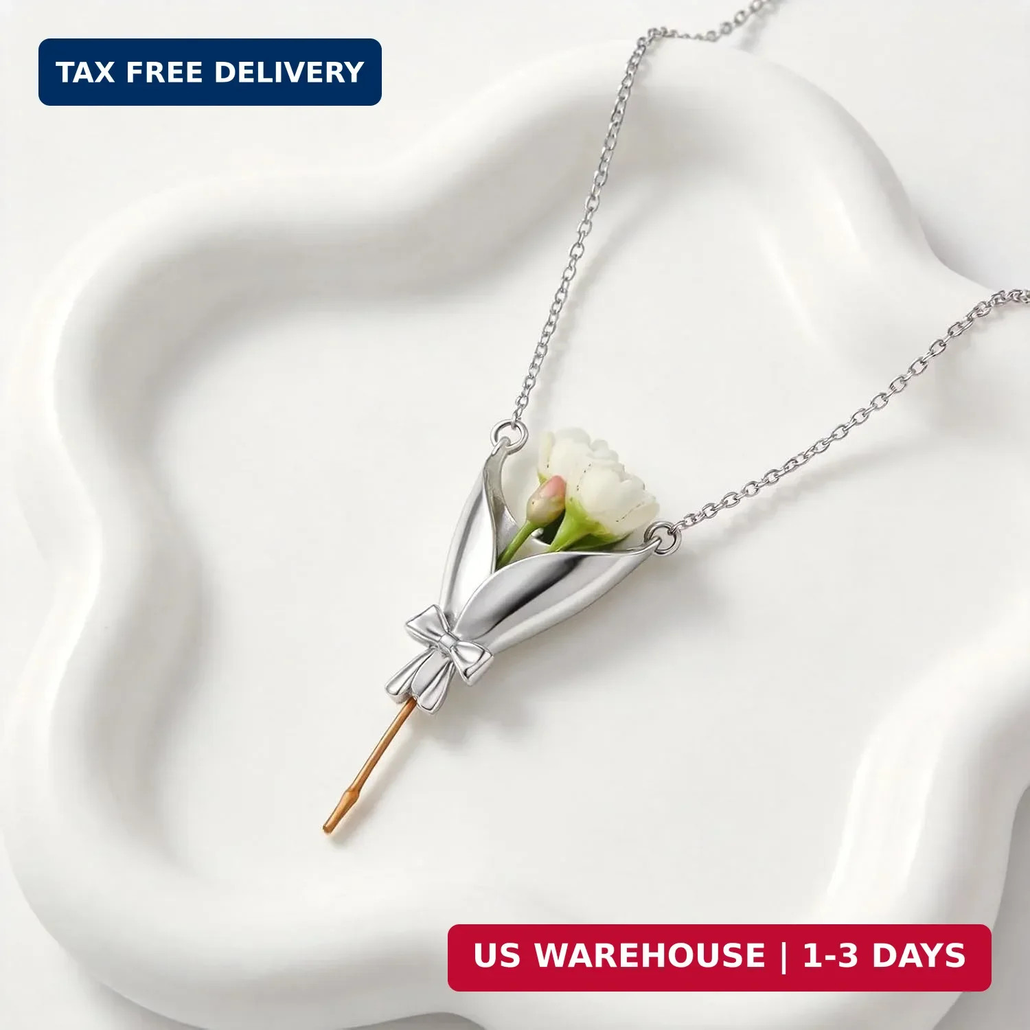 Dcfywl731 Flower Holder Necklace DIY Bouquet Necklace Wearable Mini Vase Jewelry