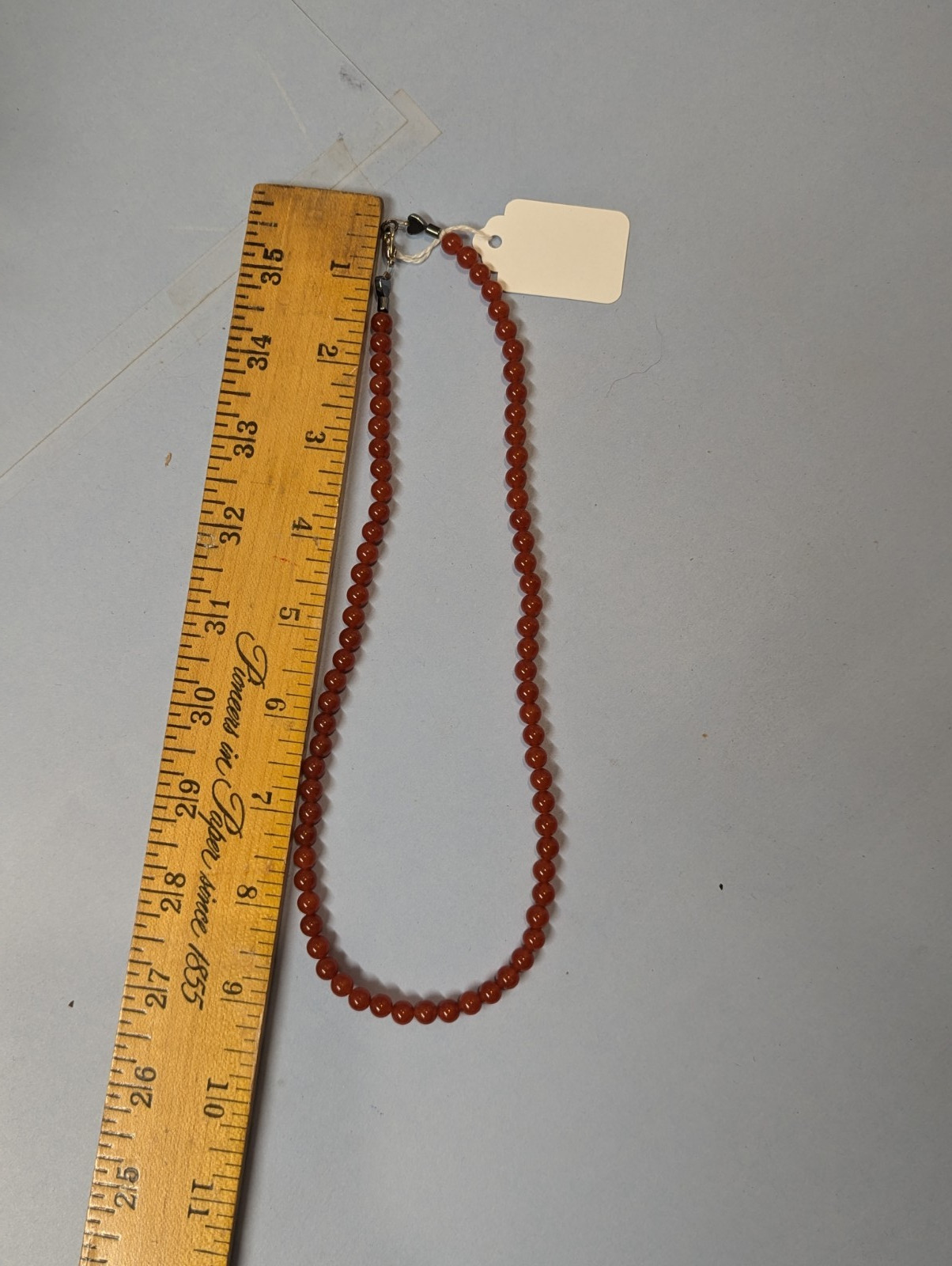 Carnelian Polish stone 18″ long, 6 mm bead necklace