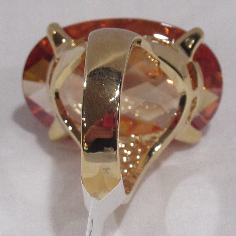 PARK LANE orange MANDARIN Ring Size 10 gold hypoallergenic, lead/nickel free