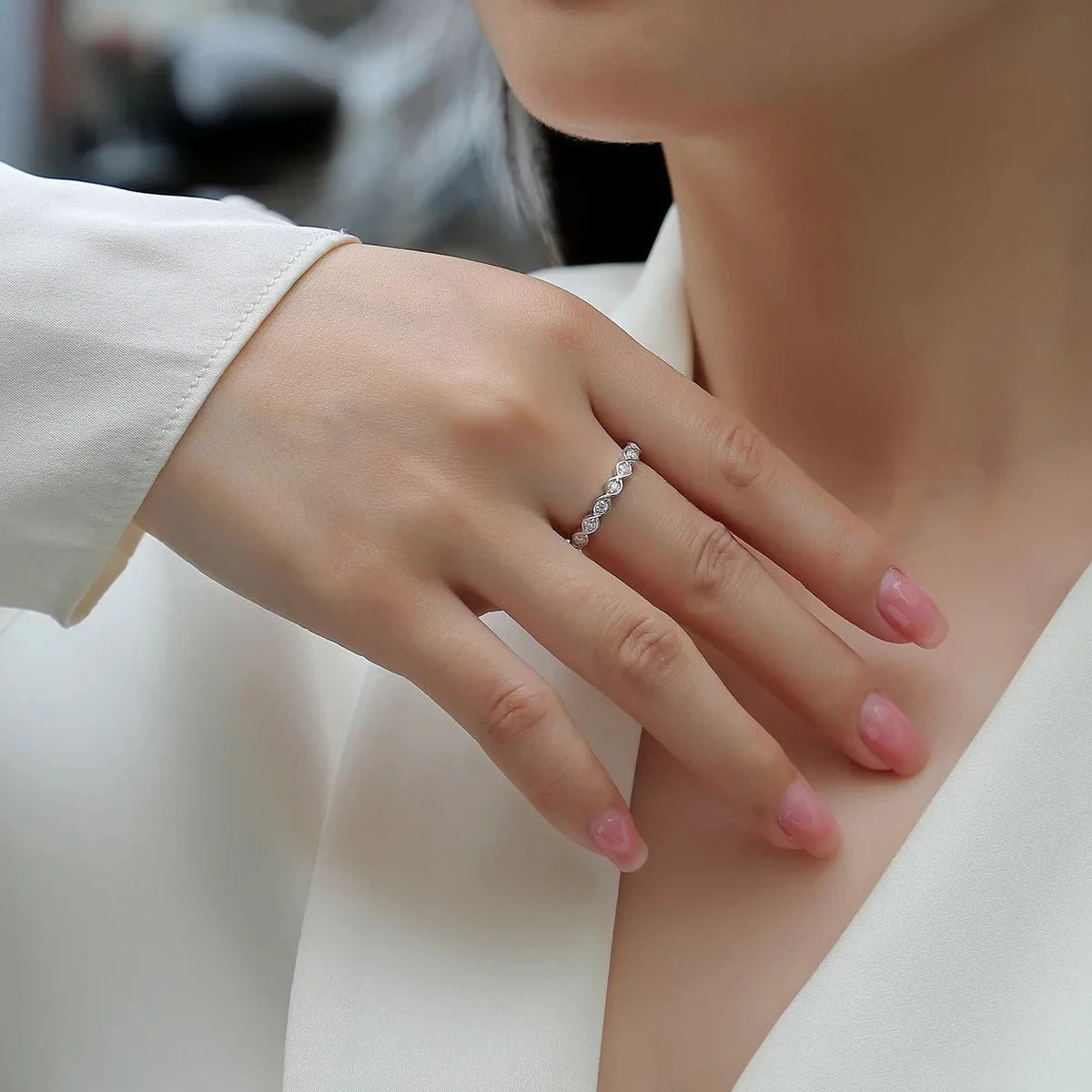 2 Carats Moissanite Ring S925 Silver VVS1 D Color GRA Cert Free Engraving Gift