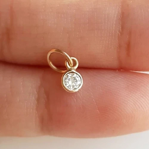 Simulated Diamond 0.5Ct Round Cut Women’s Small Pendant 14K Yellow Gold Plated